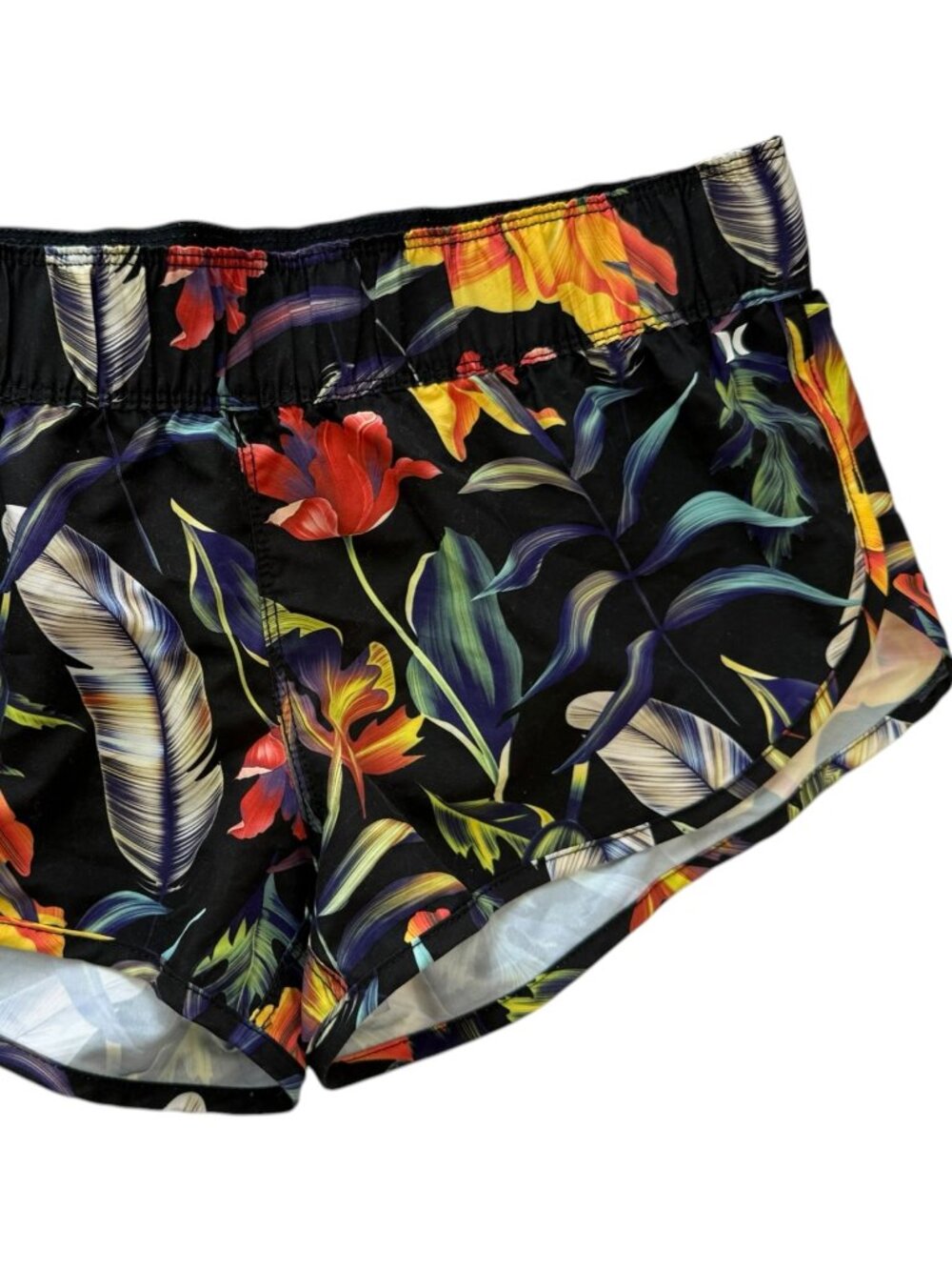 HURLEY Black / Floral / Tropical Board Shorts. Size Women's M